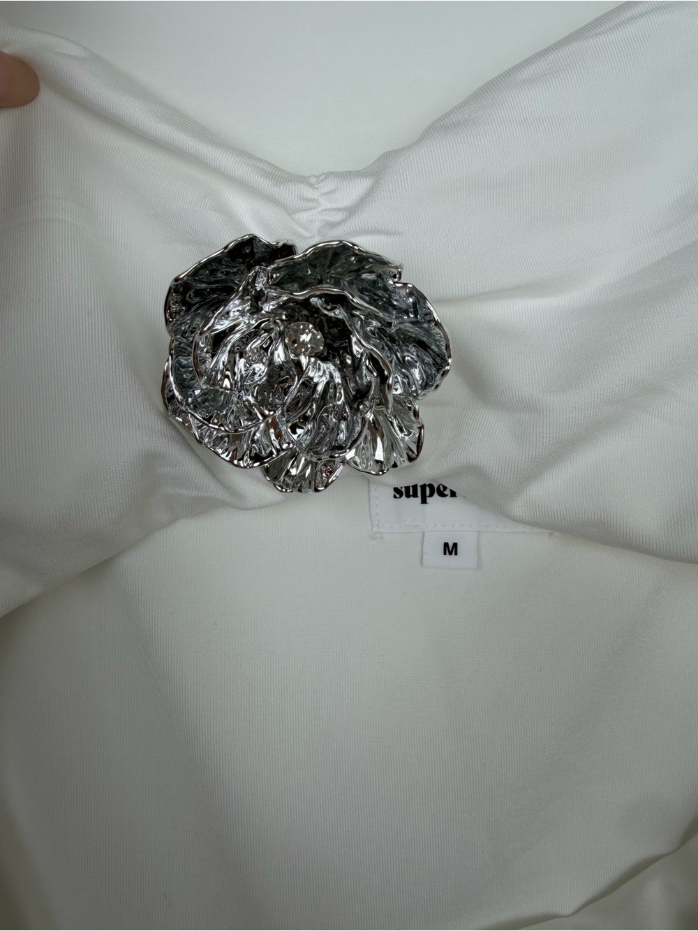 superdown White Cutout Mini Dress with Crystal Floral Accents - Picture 7 of 9